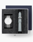 Infinity - BUNDLE White Dial Silver | Mesh / Grey Leather Straps