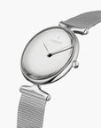 Unika - BUNDLE Polished Metal Dial Silver | Mesh	/ Grey Leather Straps
