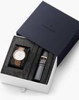 Infinity - BUNDLE White Dial Rose Gold | Rose Gold 5-Link / Grey Leather Straps