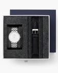 Infinity - BUNDLE White Dial Silver | Silver 5-Link / Black Leather Straps