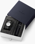 Unika - BUNDLE White Dial Gun Metal | Gun Metal Mesh / Black Leather Straps