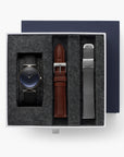 Unika - BUNDLE Rainbow Black Dial Gun Metal | Black Leather / Brown Leather / Mesh Straps