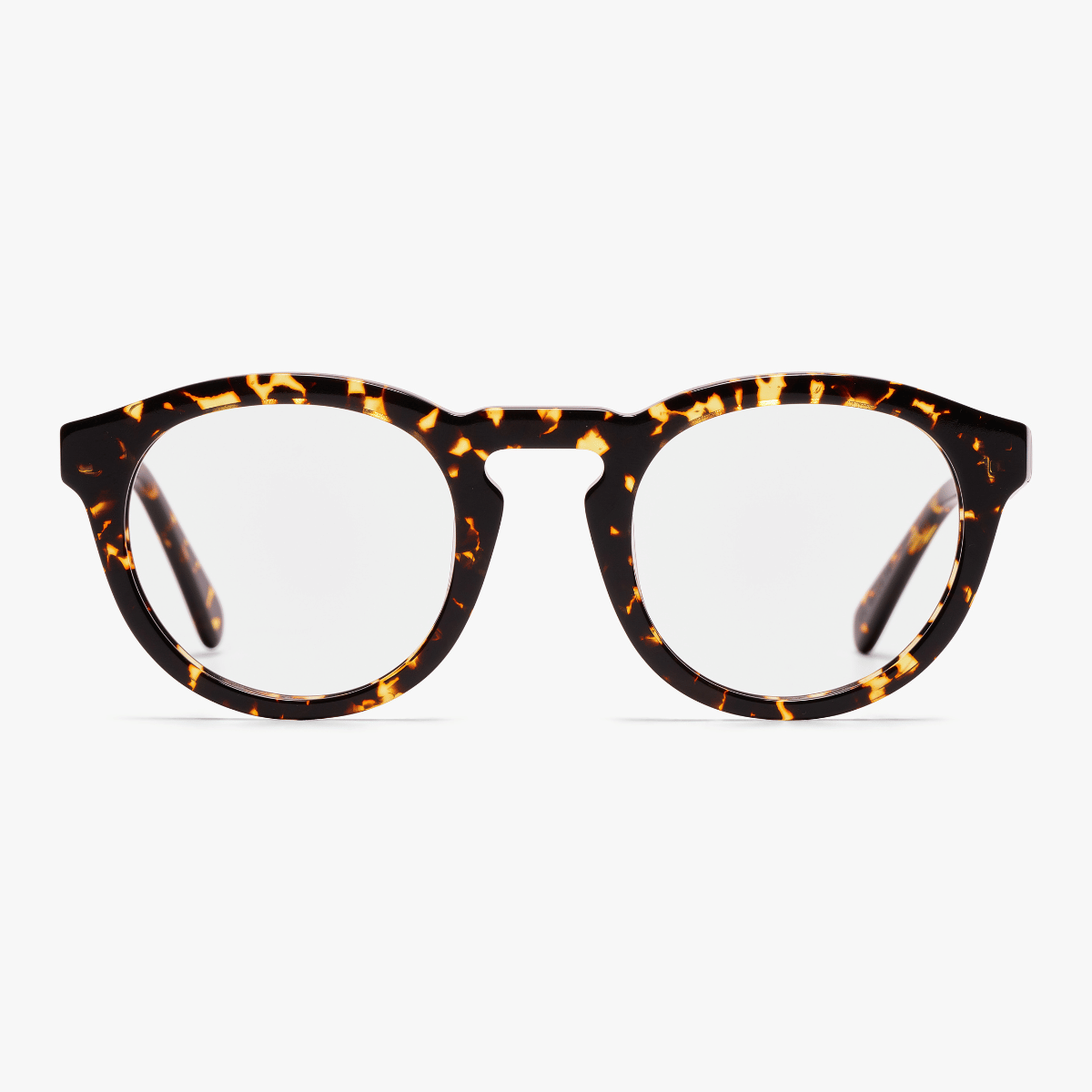 Luxreaders stylish Men's Gråsten Dark Turtle Reading glasses. Made from Bio-acetate in a Round shape.