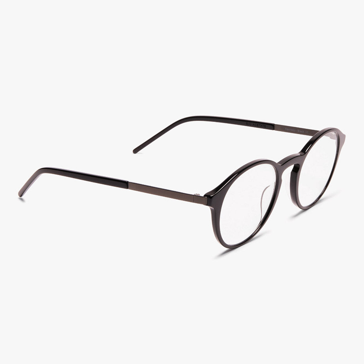 Luxreaders stylish Ærø Black Reading glasses. Made from Titanium in a Round shape.