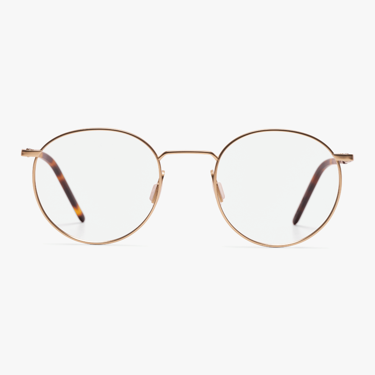 Luxreaders stylish Women's Silkeborg Gold Reading glasses. Made from Titanium in a Square shape.
