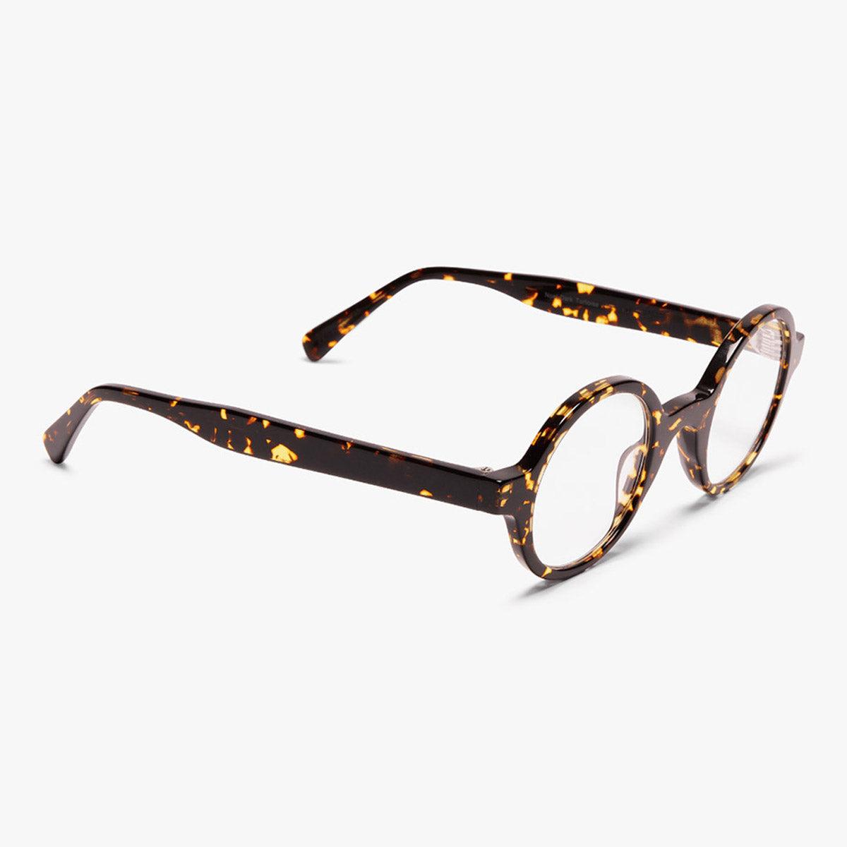 Luxreaders stylish Men's Tórshavn Dark Turtle Reading glasses. Made from Bio-acetate in a Round shape.
