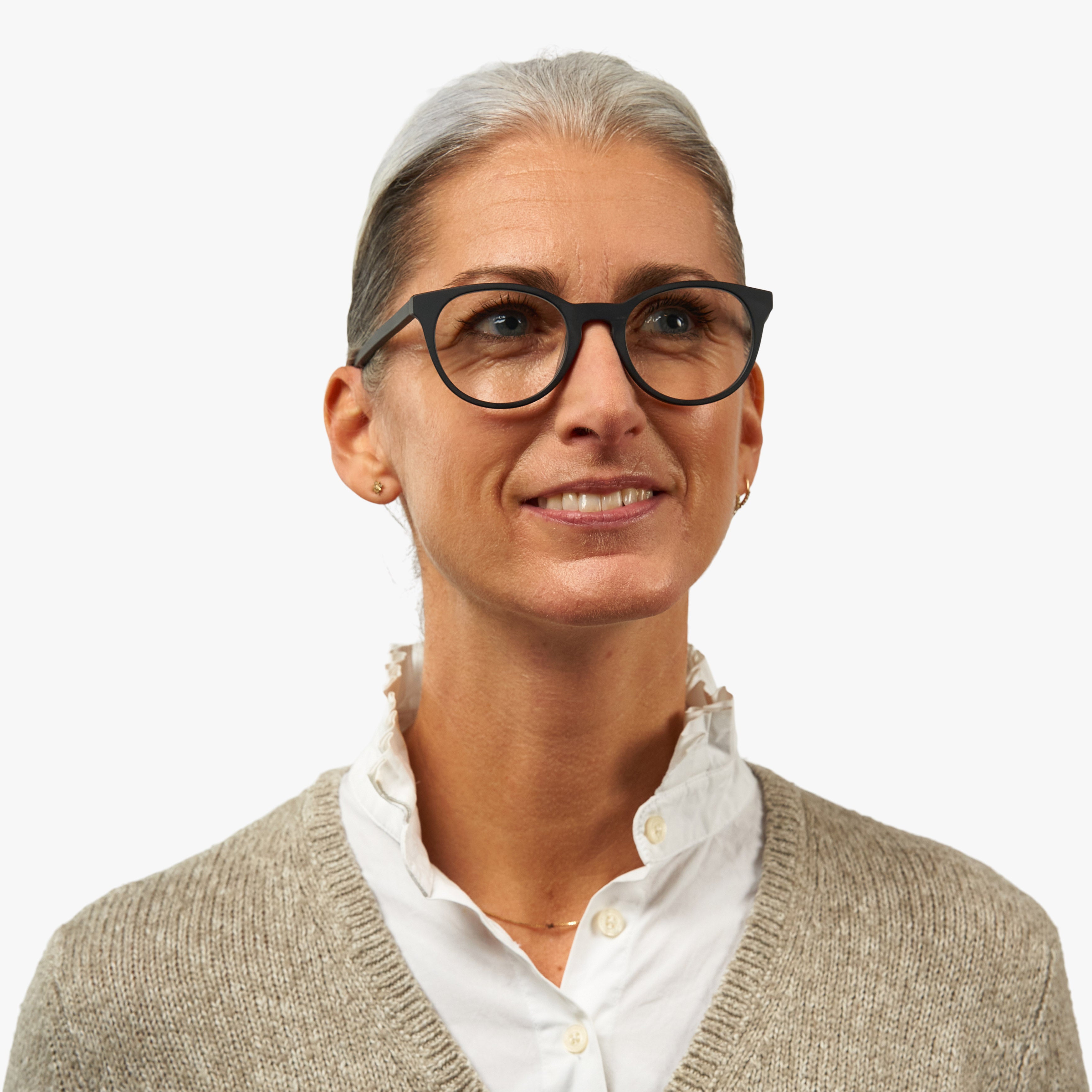 Luxreaders stylish Women's Örebro Black Reading glasses. Made from Acetate in a Iconic shape.