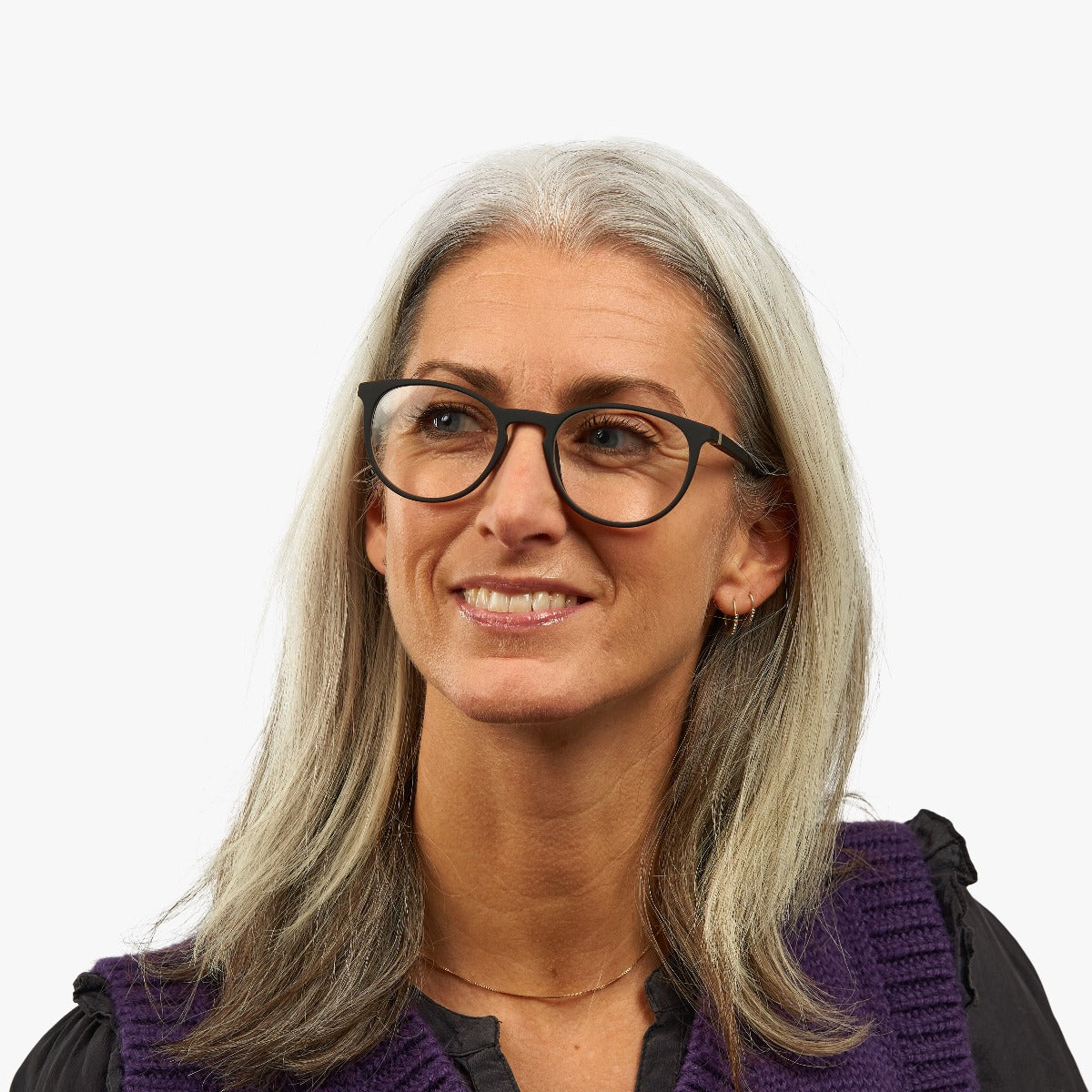 Luxreaders stylish Stockholm Black Blue light glasses. Made from Rubber in a Iconic shape.