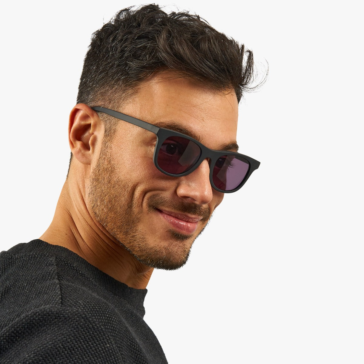 Luxreaders stylish Men's Malmö Black Sunglasses. Made from Acetate in a Square shape.