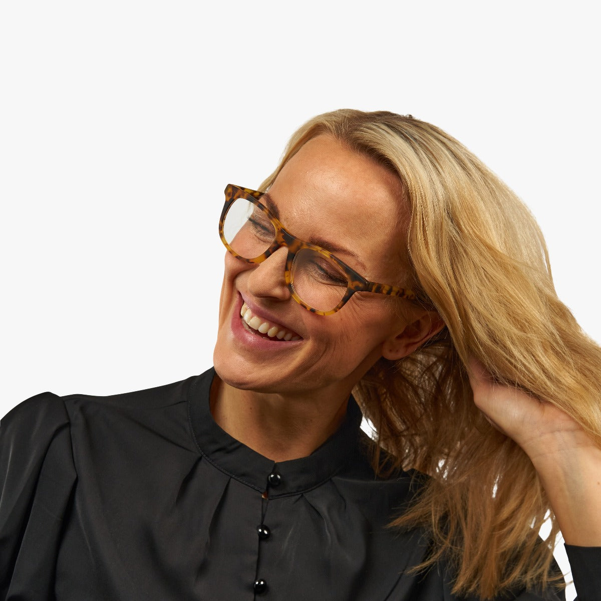 Luxreaders stylish Women's Malmö Light Turtle Reading glasses. Made from Acetate in a Square shape.