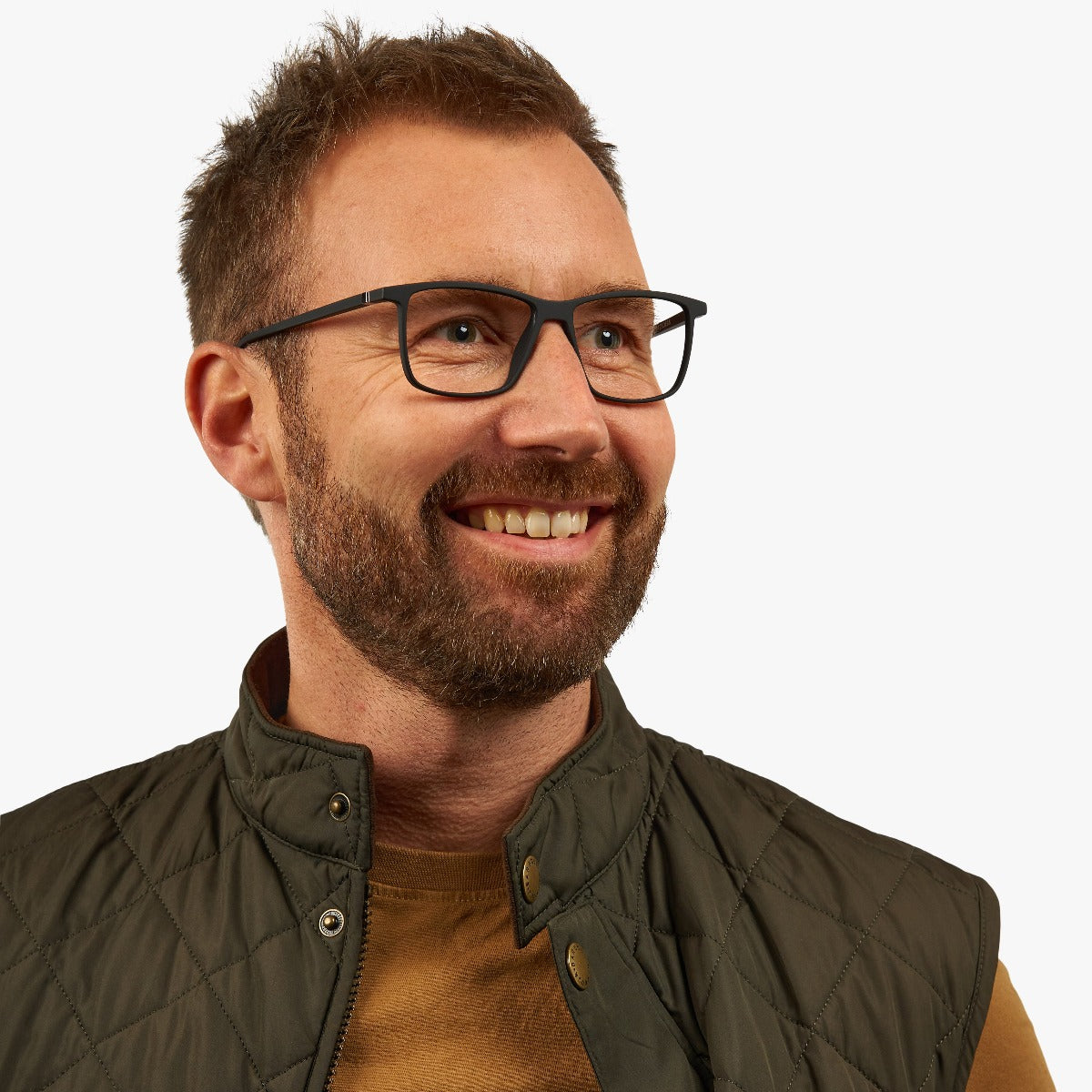 Luxreaders stylish København Black Reading glasses. Made from Rubber in a Square shape.