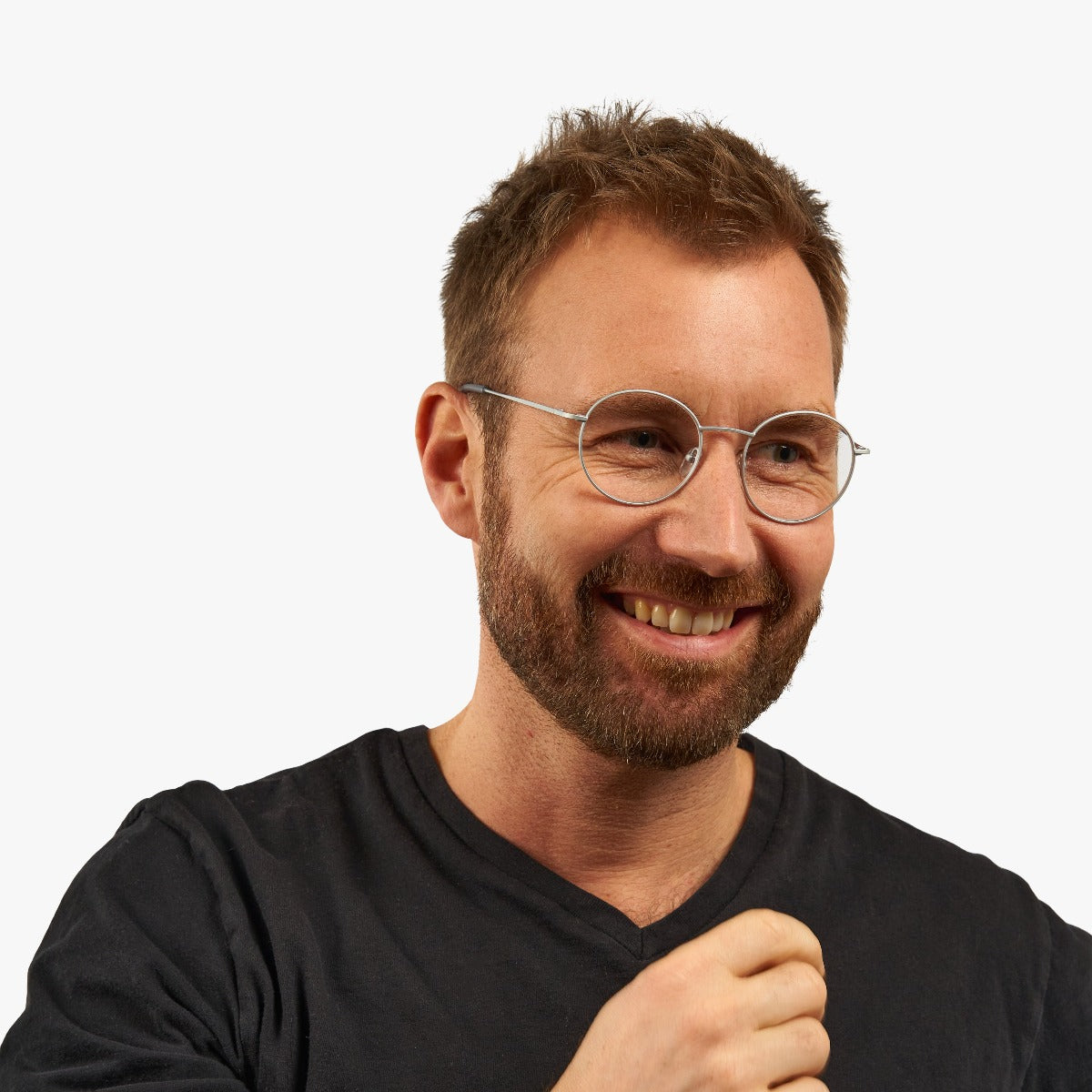 Luxreaders stylish Men's Tromsø Steel Reading glasses. Made from Stainless steel in a Round shape.