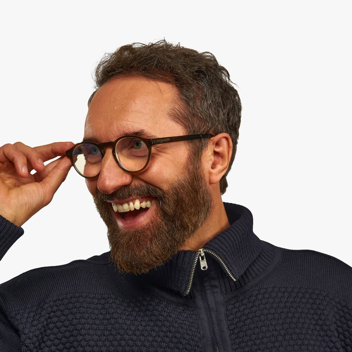 Luxreaders stylish Men's Trondheim Shiny Olive Reading glasses. Made from Acetate in a Round shape.