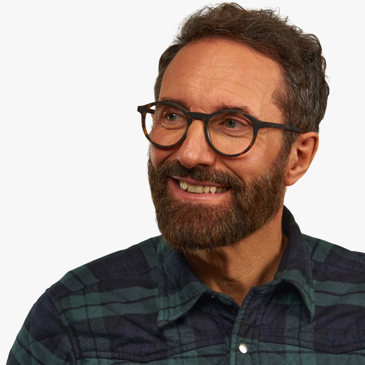 Luxreaders stylish Men's Løkken Dark Turtle Reading glasses. Made from Acetate in a Round shape.