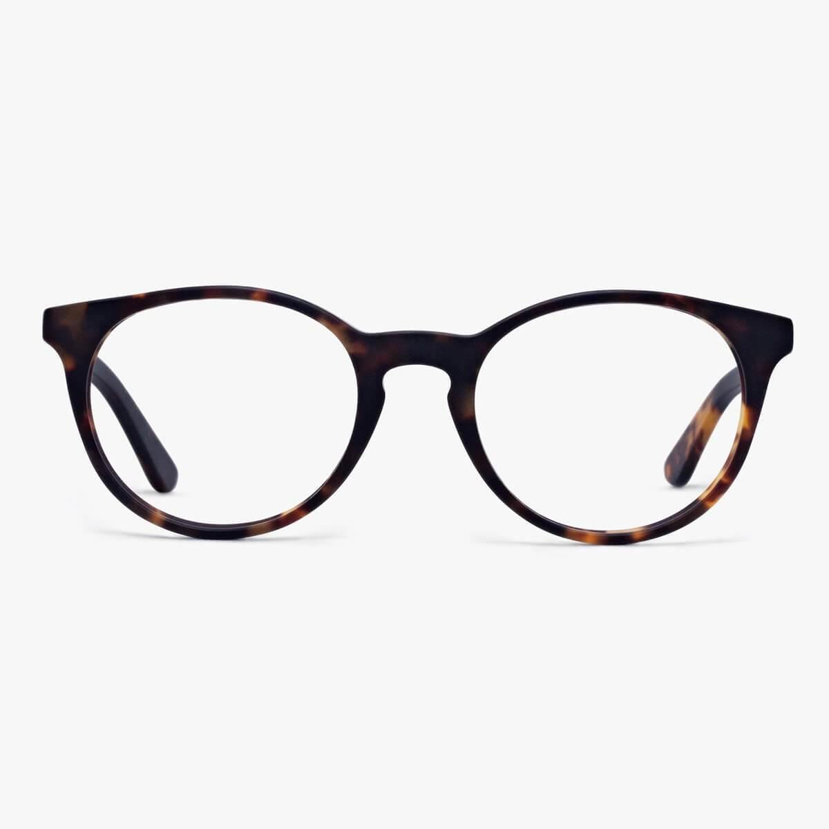 Luxreaders stylish Women's Örebro Dark Turtle Blue light glasses. Made from Acetate in a Iconic shape.