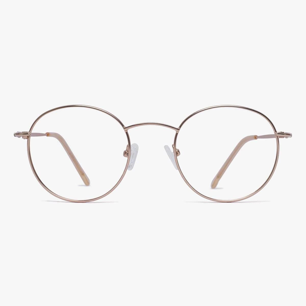 Luxreaders stylish Women's Tromsø Gold Blue light glasses. Made from Stainless steel in a Round shape.