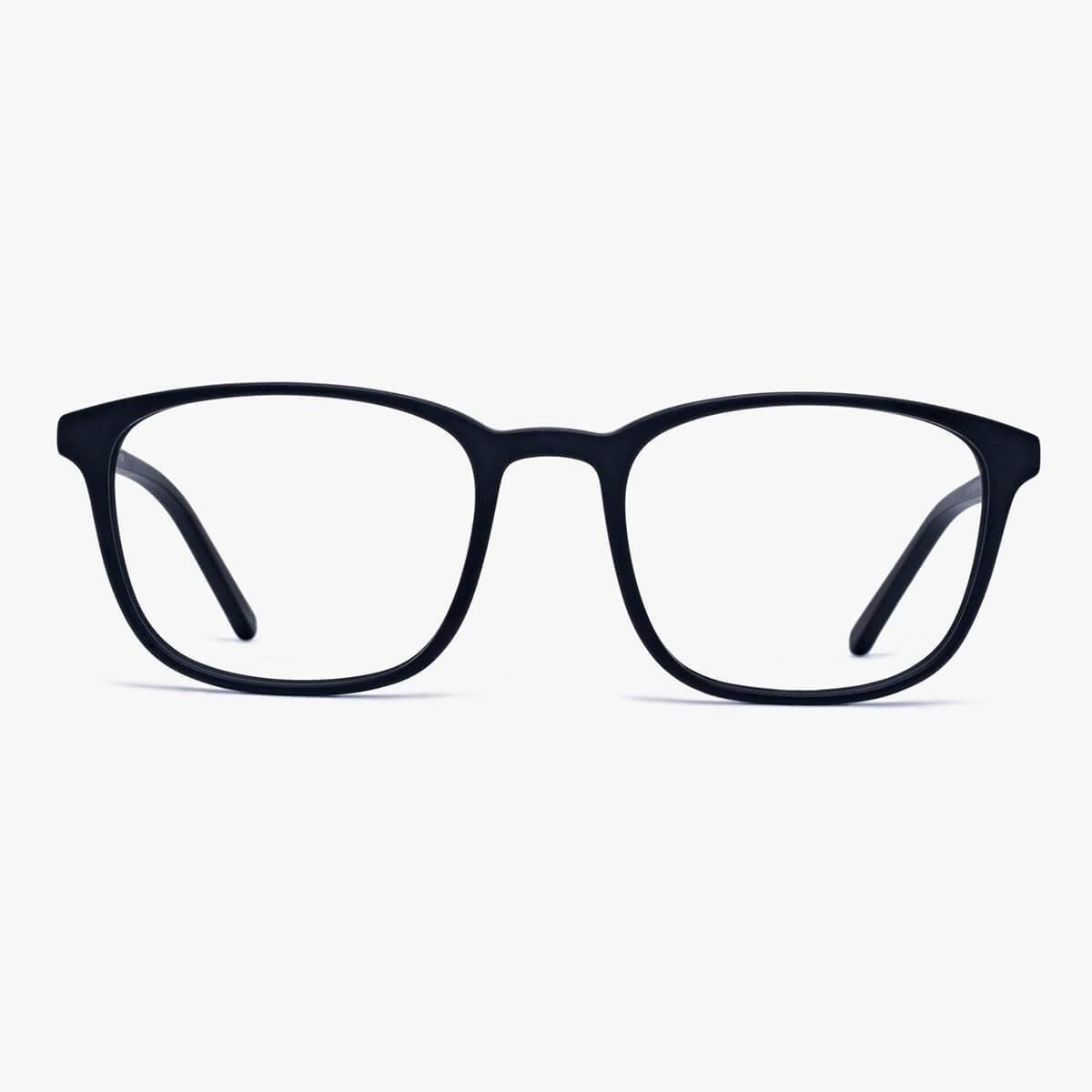 Luxreaders stylish Ebeltoft Black Reading glasses. Made from Acetate in a Square shape.