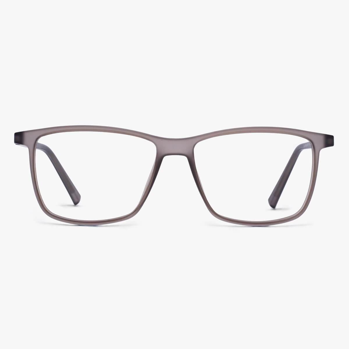 Luxreaders stylish Men's København Grey Blue light glasses. Made from Rubber in a Square shape.