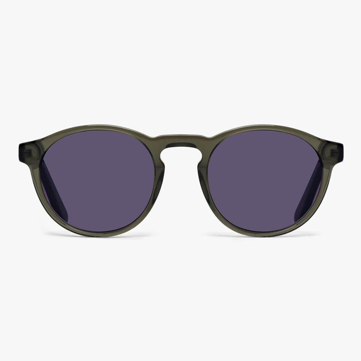 Luxreaders stylish Men's Trondheim Shiny Olive Sunglasses. Made from Acetate in a Round shape.