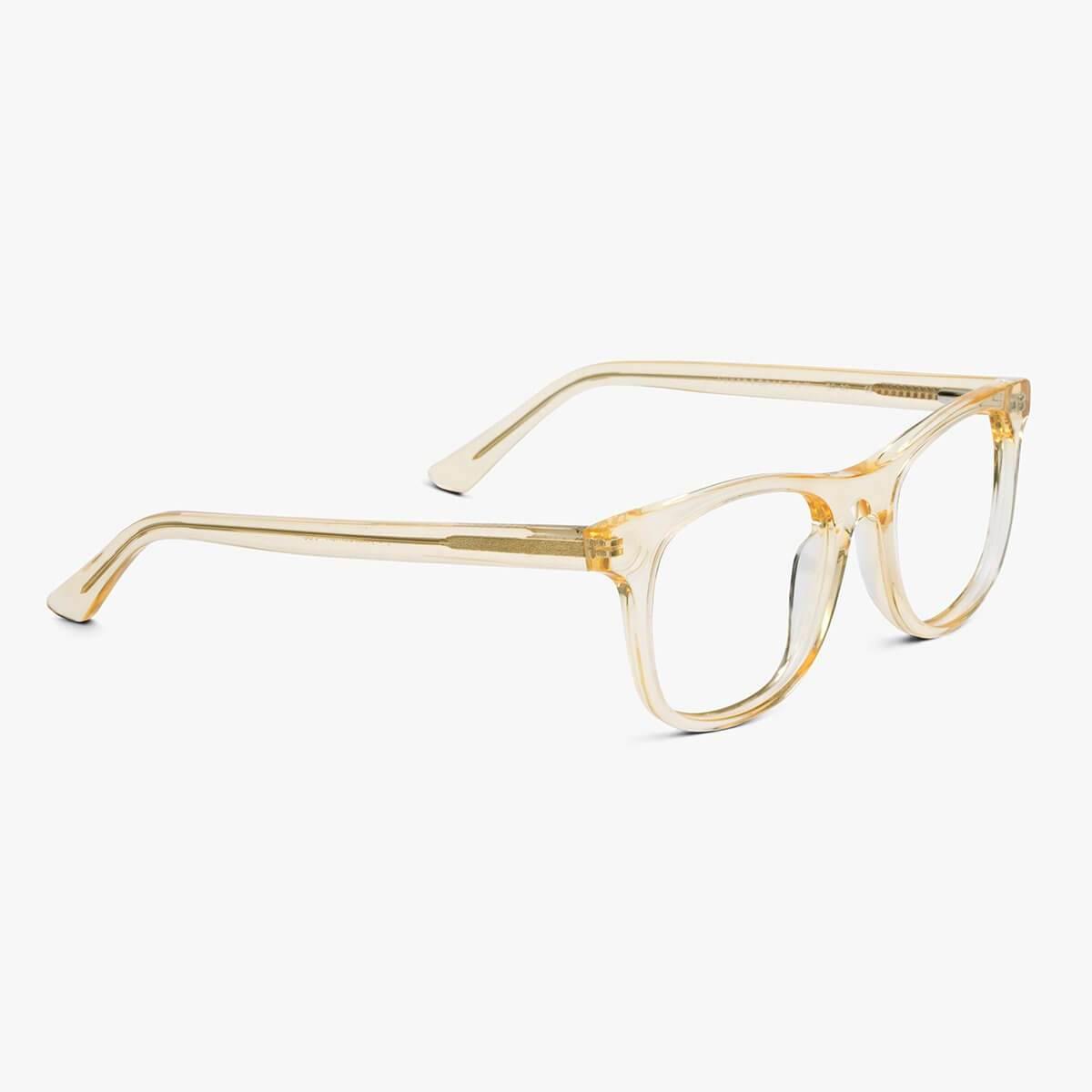 Luxreaders stylish Women's Malmö Crystal Lemon Reading glasses. Made from Acetate in a Square shape.