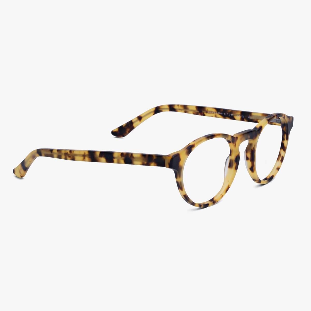 Luxreaders stylish Trondheim Light Turtle Reading glasses. Made from Acetate in a Round shape.