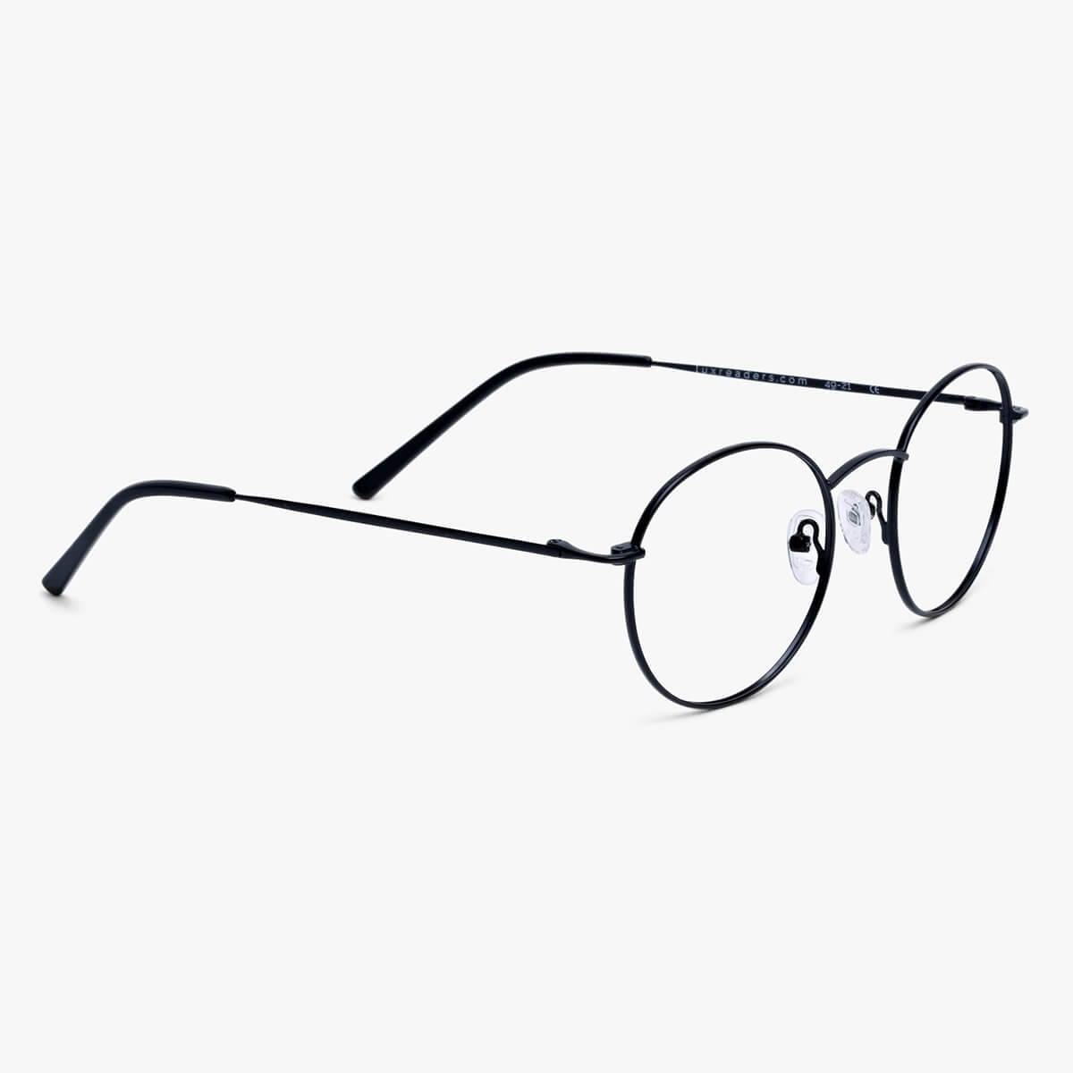 Luxreaders stylish Tromsø Black Reading glasses. Made from Stainless steel in a Round shape.