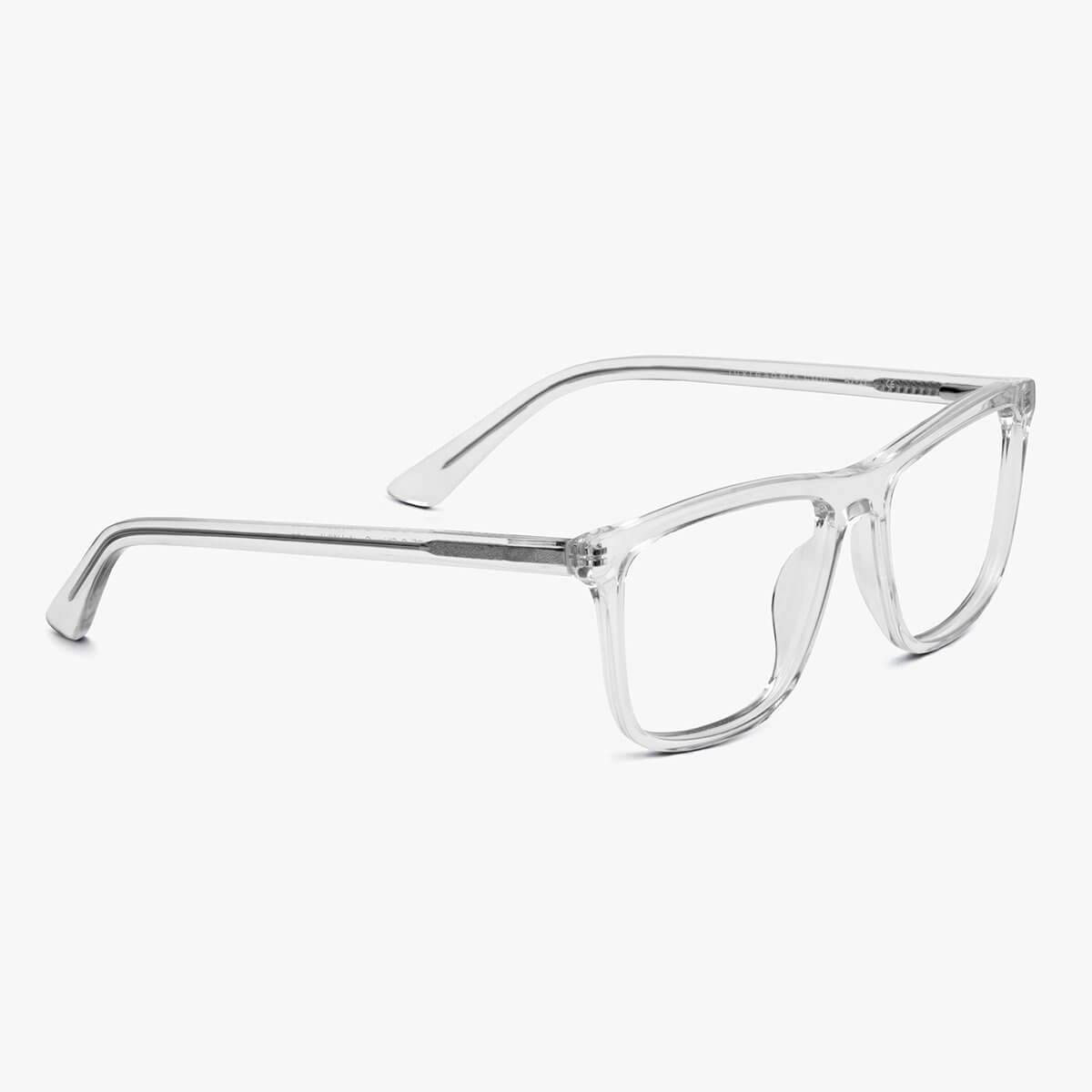 Luxreaders stylish Oslo Crystal White Reading glasses. Made from Acetate in a Square shape.