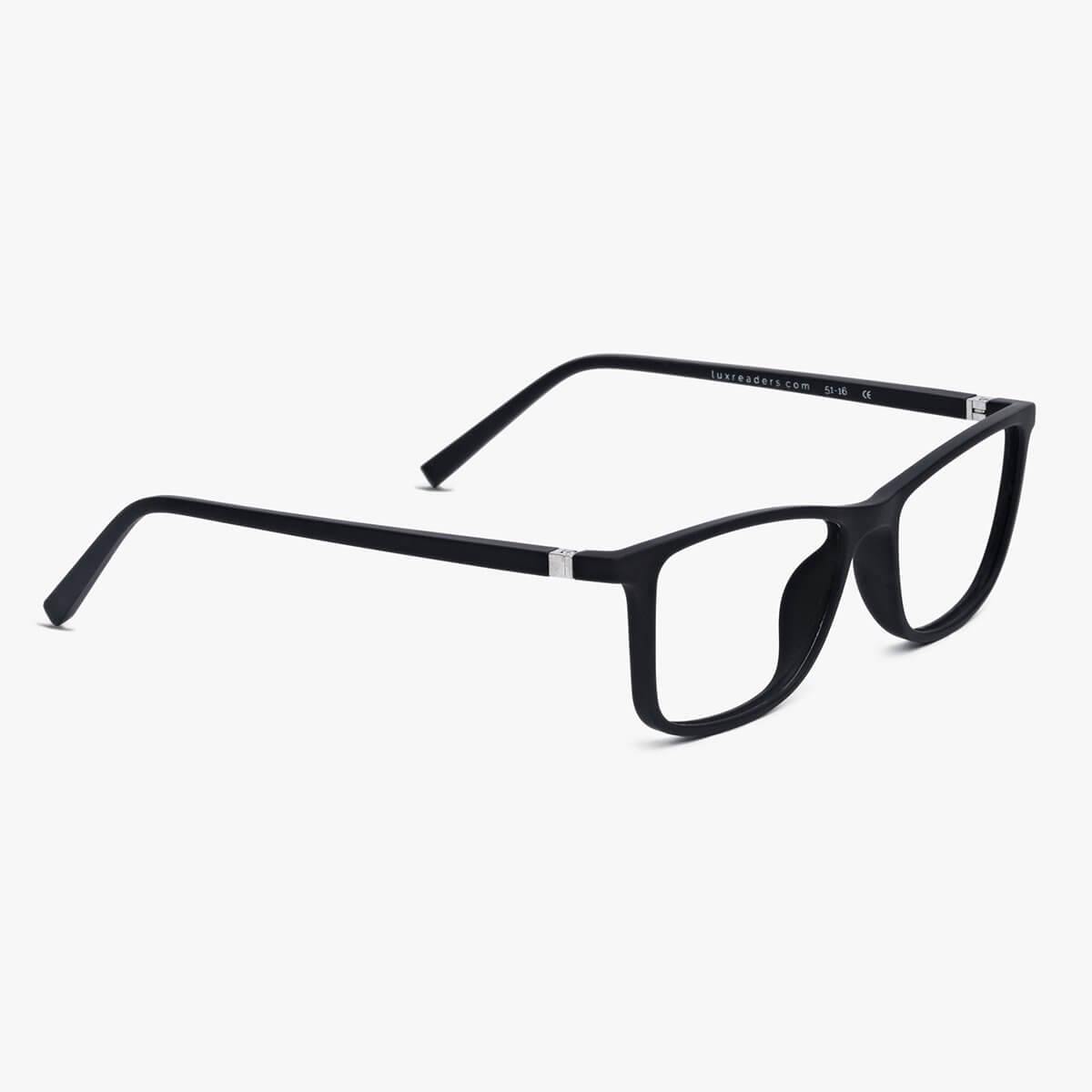Luxreaders stylish Men's Skagen Black Blue light glasses. Made from Rubber in a Rectangle shape.