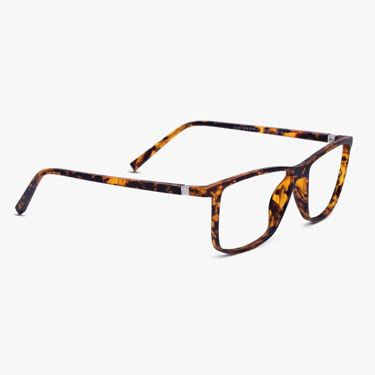 Luxreaders stylish København Turtle Blue light glasses. Made from Rubber in a Square shape.