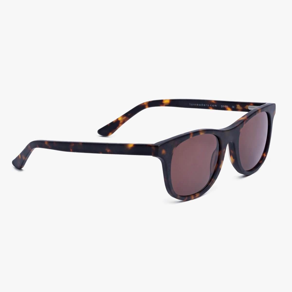 Luxreaders stylish Malmö Dark Turtle Sunglasses. Made from Acetate in a Square shape.