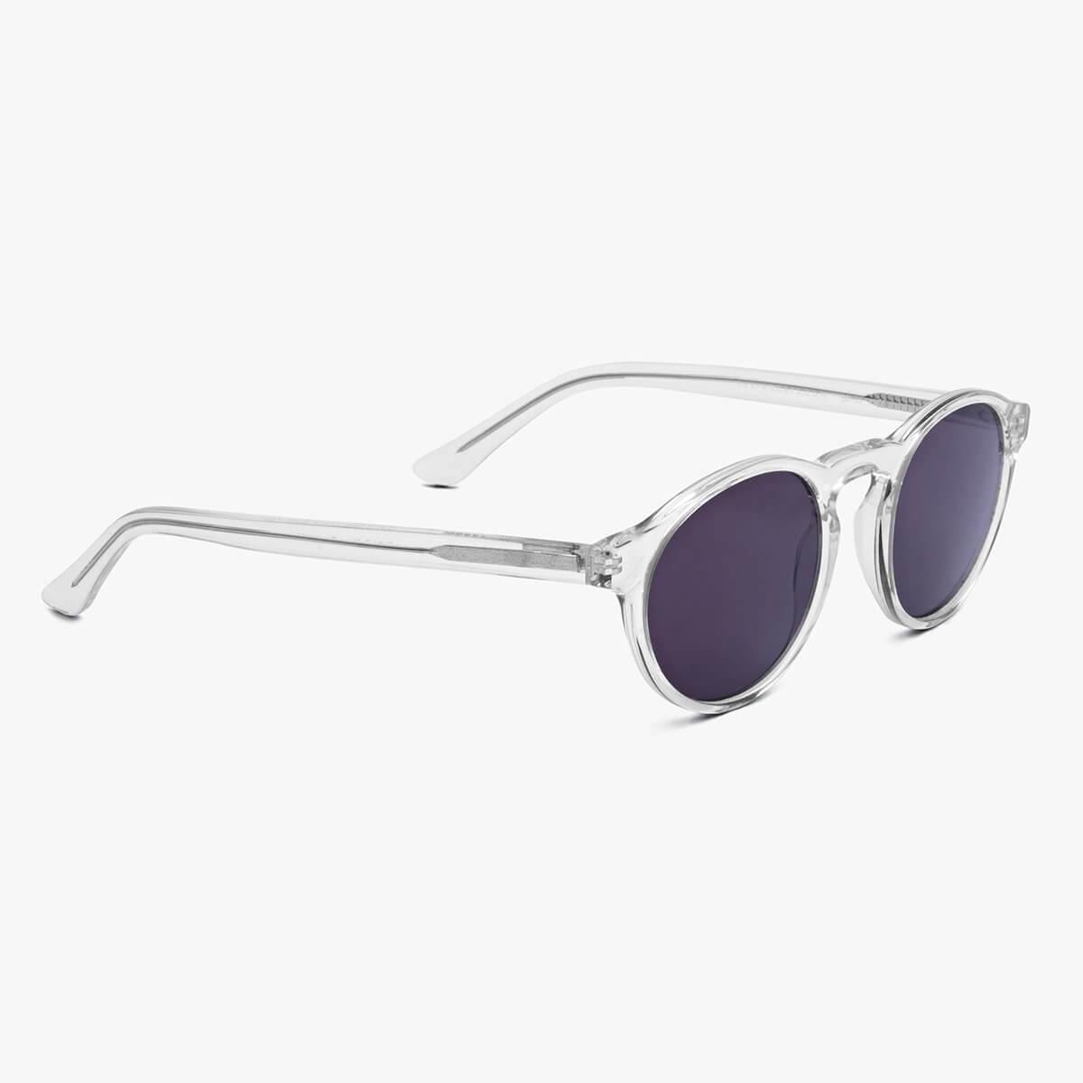 Luxreaders stylish Women's Trondheim Crystal White Sunglasses. Made from Acetate in a Round shape.