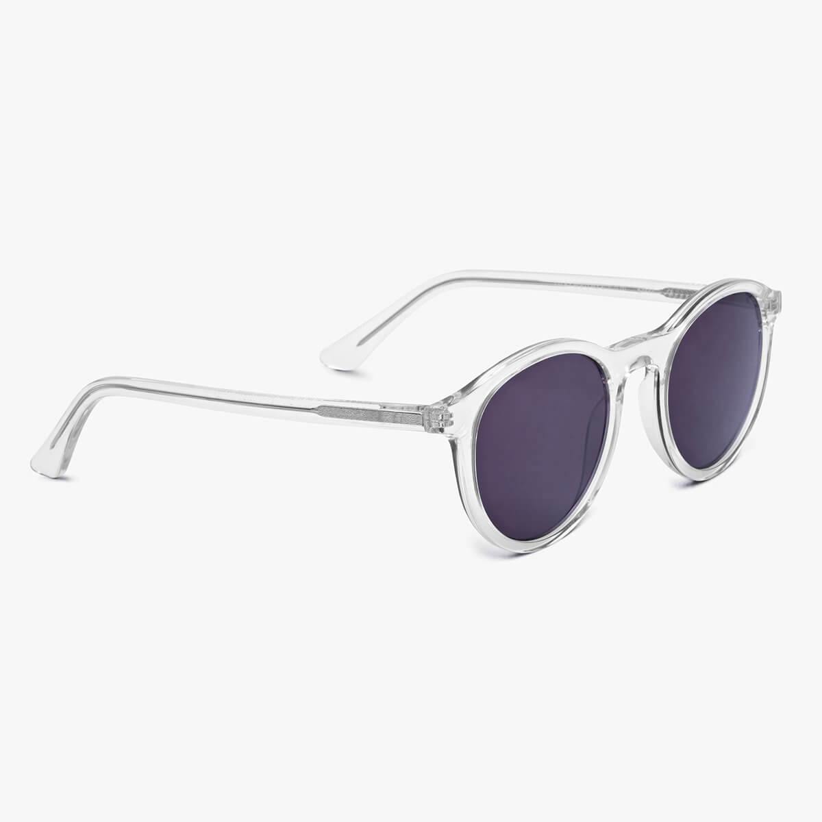 Luxreaders stylish Men's Løkken Crystal White Sunglasses. Made from Acetate in a Round shape.