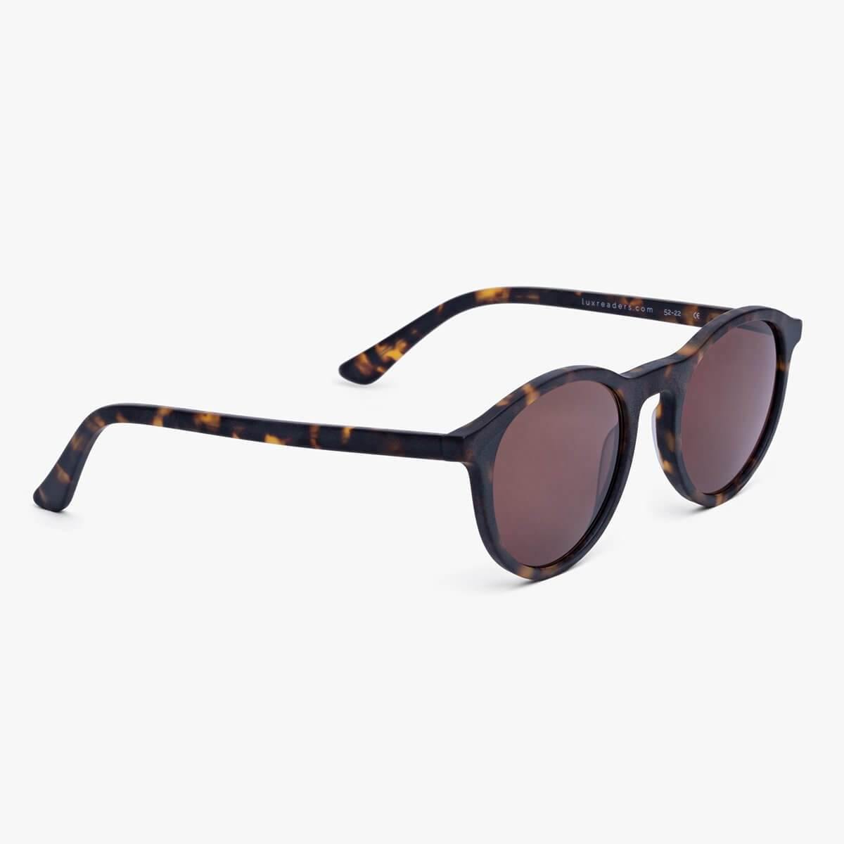 Luxreaders stylish Løkken Dark Turtle Sunglasses. Made from Acetate in a Round shape.