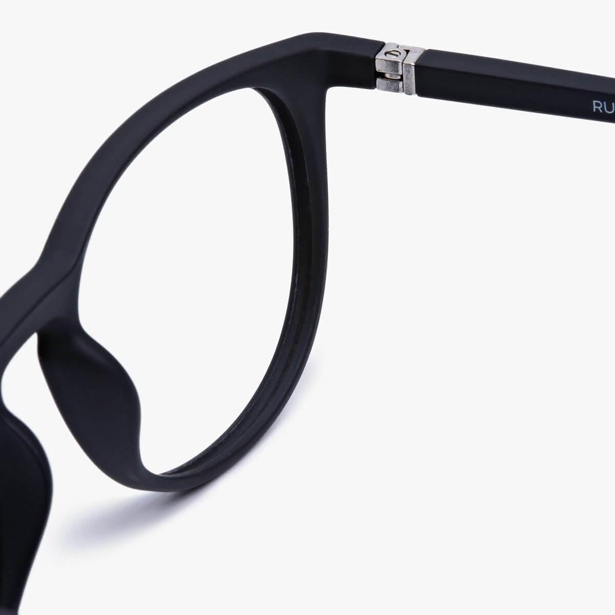 Luxreaders stylish Men's Stockholm Black Blue light glasses. Made from Rubber in a Iconic shape.