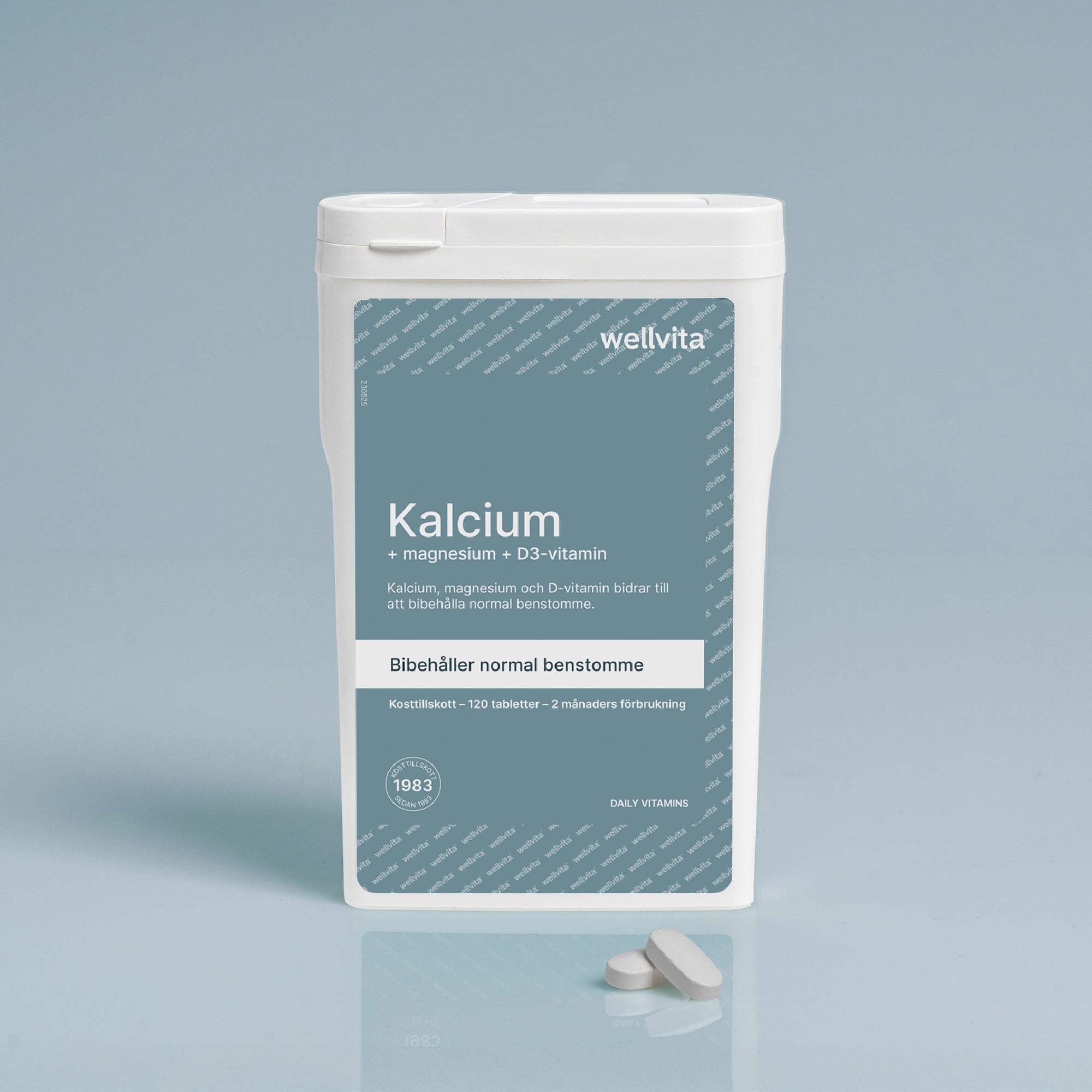 wellvita kalcium tillskott med magnesium och D3-vitamin för normal benstomme och muskelfunktion, 120 tabletter