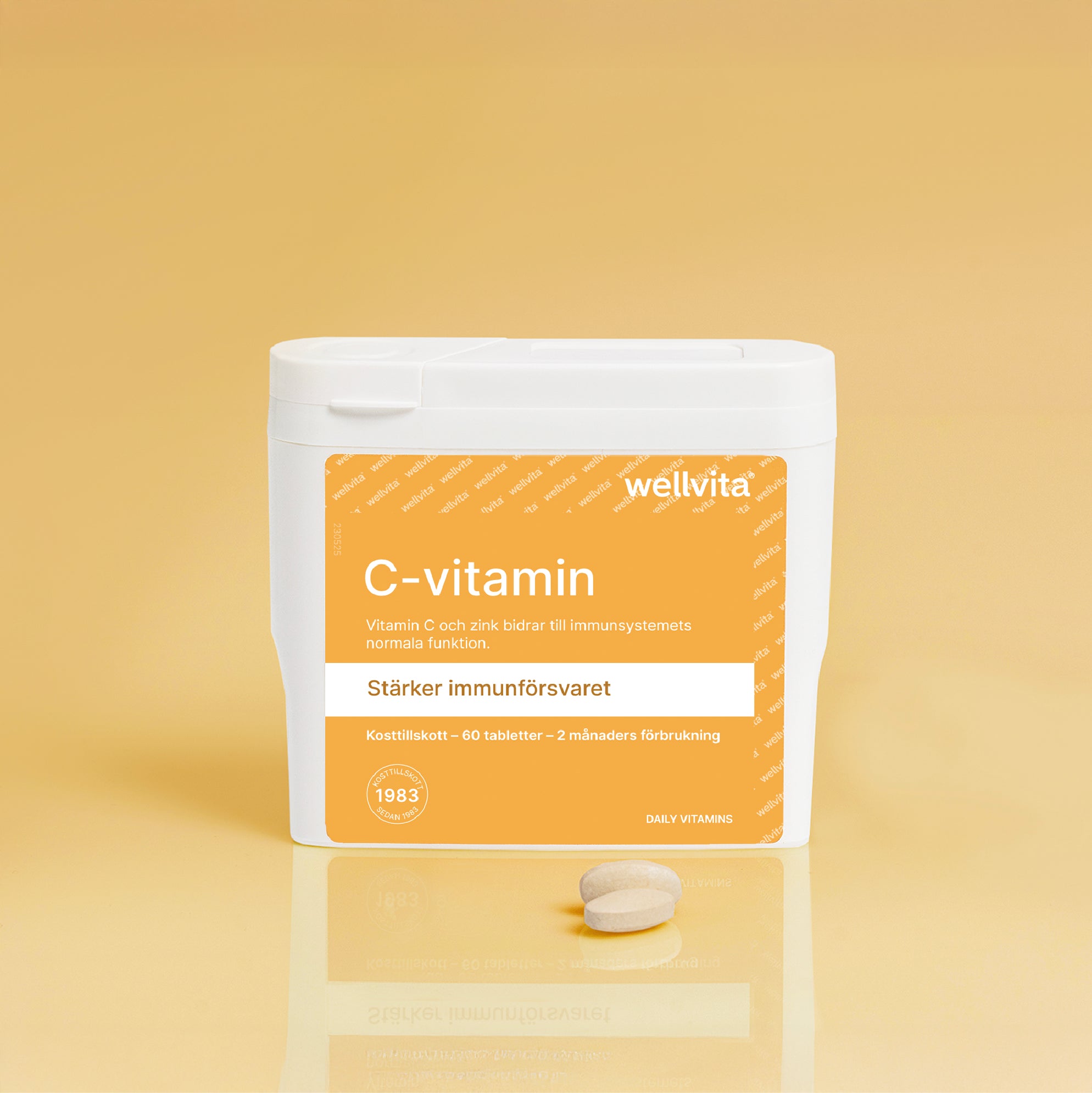Wellvita C-vitamin tabletter för immunförsvar och dagligt tillskott