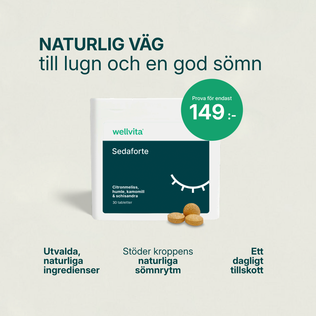 Sedaforte kosttillskott, 60 tabletter, med citronmeliss, humle, kamomill och schisandra för avslappning och sömn.