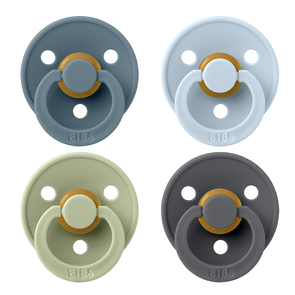 Colour Pacifiers 4 Pack  - Petrol/Sage/Baby Blue/Iron