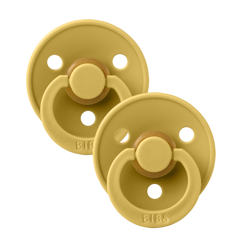 Colour Pacifiers 2 Pack - Mustard/Mustard