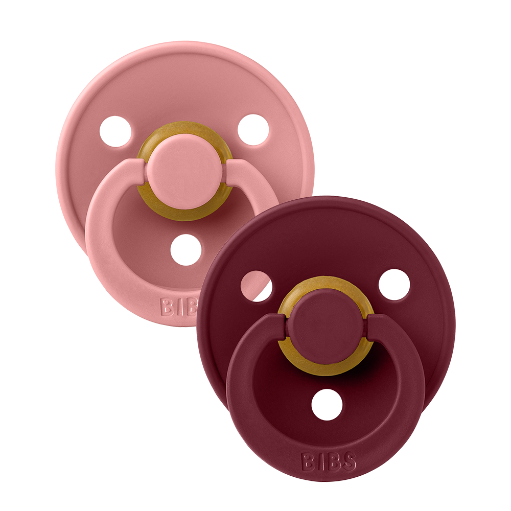 Colour Pacifiers 2 Pack - Dusty Pink/Elderberry
