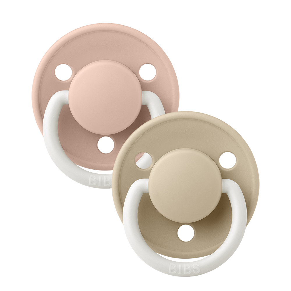 De Lux GLOW Pacifiers 2 Pack - Blush/Vanilla