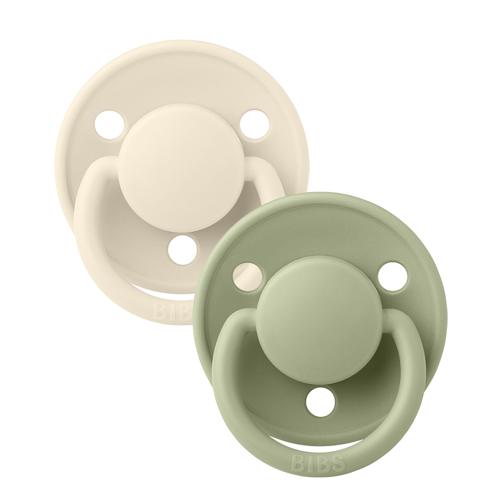 De Lux Pacifiers 2 Pack - Ivory/Sage