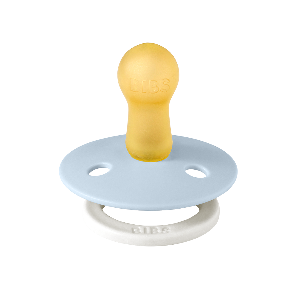 Colour GLOW Pacifiers 2 Pack - Iron/Baby Blue