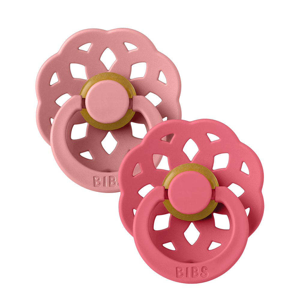 Boheme Pacifiers 2 Pack - Dusty Pink/Coral