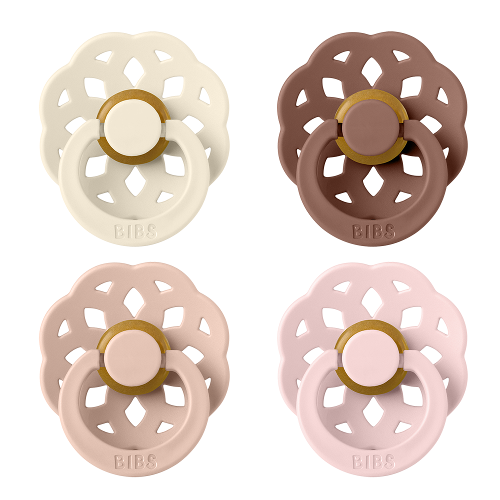Boheme Pacifiers 4 Pack - Ivory/Blush/Woodchuck/Blossom