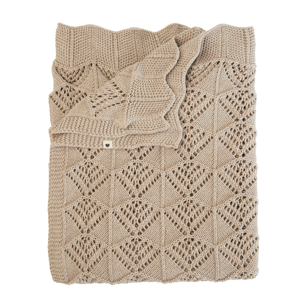 Knitted Blanket Wavy - Vanilla