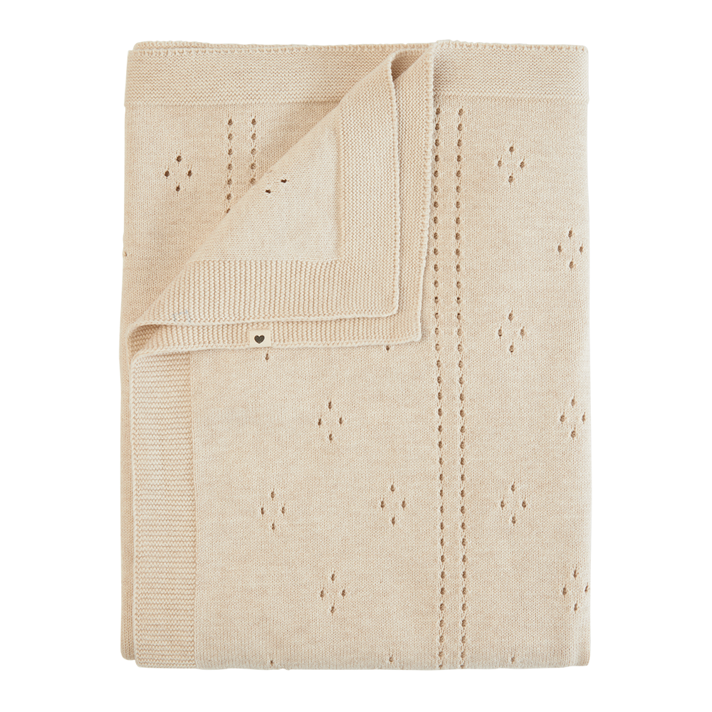 Knitted Blanket Pointelle - Ivory