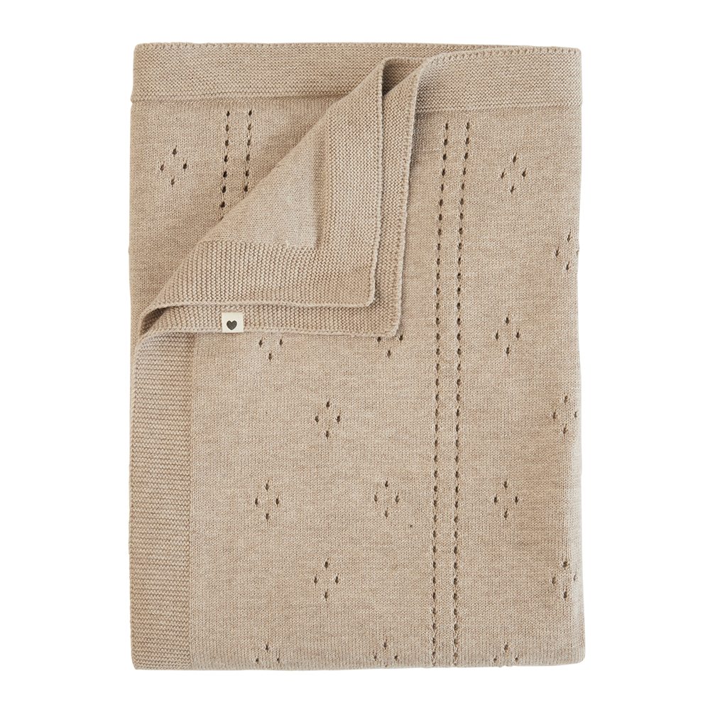 Knitted Blanket Pointelle - Vanilla