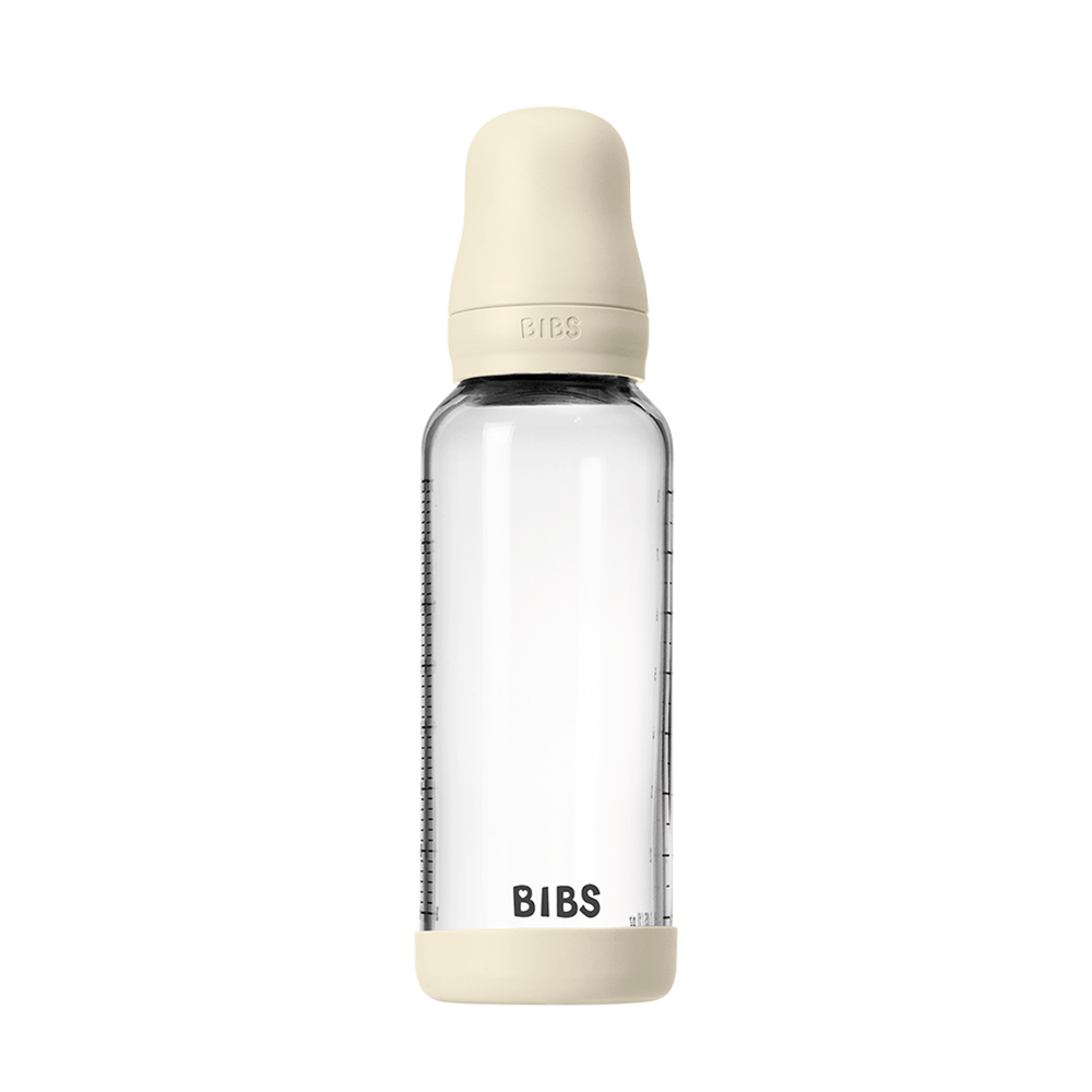 Baby Glass Bottle Set 8oz Silicone - Ivory