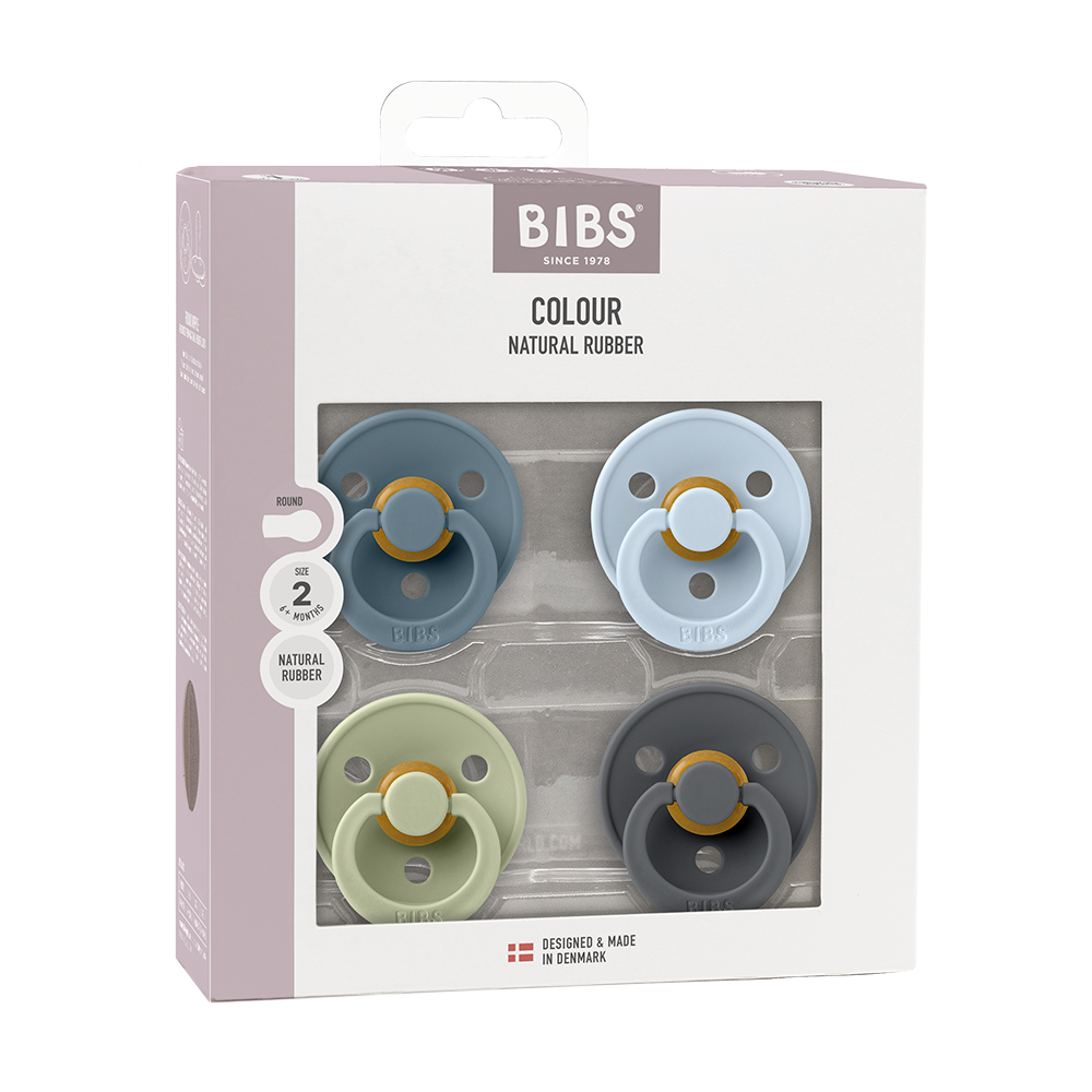 Colour Pacifiers 4 Pack  - Petrol/Sage/Baby Blue/Iron